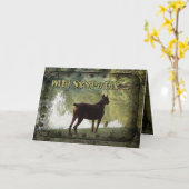 Mit Beileid - Dobermann, der einen See übersieht Karte (Gelbe Blume)