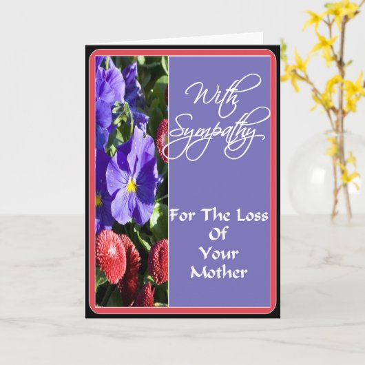 Mit Beileid für den Verlust deiner Mutter Karte (Gelbe Blume)