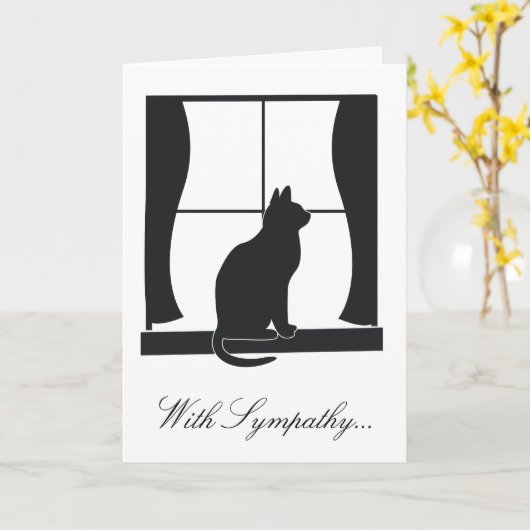 Mit Beileid für den Verlust Ihrer Katze Karte (Gelbe Blume)