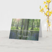 Mit Beileid-Holz und Wasser-Seren-Szene Karte (Gelbe Blume)