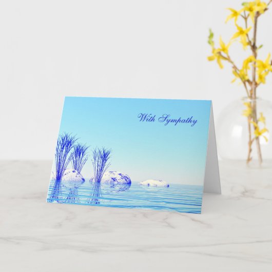 Mit Beileid mit friedlichem Wasser Karte (Gelbe Blume)