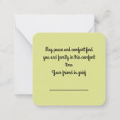 Mit Beileid: Mitteilungskarte (Rückseite)