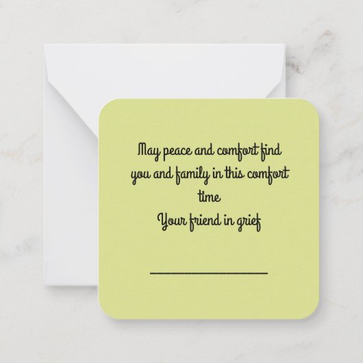 Mit Beileid: Mitteilungskarte (Rückseite)