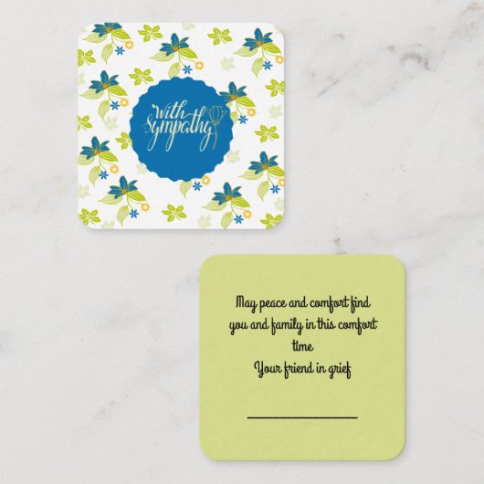 Mit Beileid: Mitteilungskarte (Vorne/Hinten)