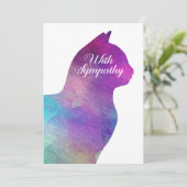 Mit Beileid Pet Cat Loss Card mit Aquarellfarbe Karte (Stehend Vorderseite)