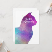 Mit Beileid Pet Cat Loss Card mit Aquarellfarbe Karte (Vorderseite/Rückseite Beispiel)