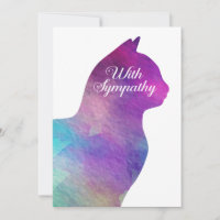 Mit Beileid Pet Cat Loss Card mit Aquarellfarbe