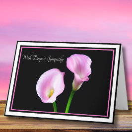 Mit Beileid Pink Calla Lilien Grußkarte Karte
