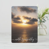 Mit Beileid Sonnenuntergang über dem Ozean Beileid (Stehend Vorderseite)