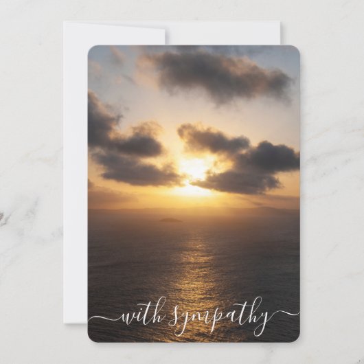 Mit Beileid Sonnenuntergang über dem Ozean Beileid (Vorderseite)