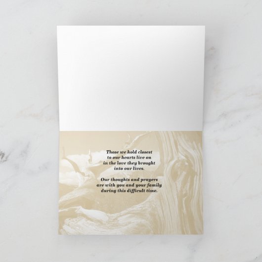 Mit Beileid Verlust des Bruderbergs Thru Tree Karte (Innenseite)