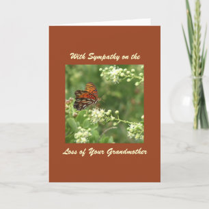 Mit Beileid, Verlust von Großmutter, Schmetterling Karte