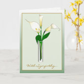 Mit Beileid von uns: Calla-Lilien Karte (Gelbe Blume)