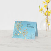 Mit Beileid, Wasserfarben-Blume-Pods, blaues Gold Karte (Gelbe Blume)