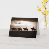 Mit Beileid Western Cowboys auf Pferd Karte (Gelbe Blume)