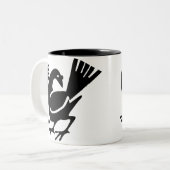 Mit Beinen versehene Krähe drei Zweifarbige Tasse (Vorderseite Links)