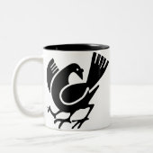 Mit Beinen versehene Krähe drei Zweifarbige Tasse (Links)