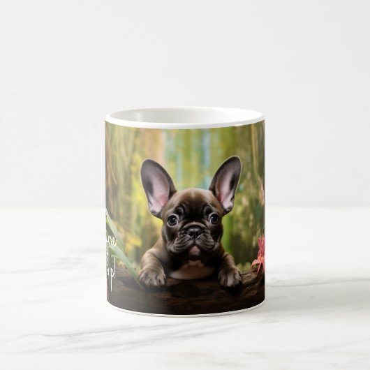 Mit benutzerdefiniertem Text 🐶 Franchie-Welpe Kaffeetasse (Mittel)