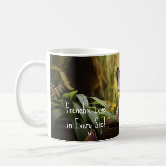 Mit benutzerdefiniertem Text 🐶 Franchie-Welpe Kaffeetasse (Links)