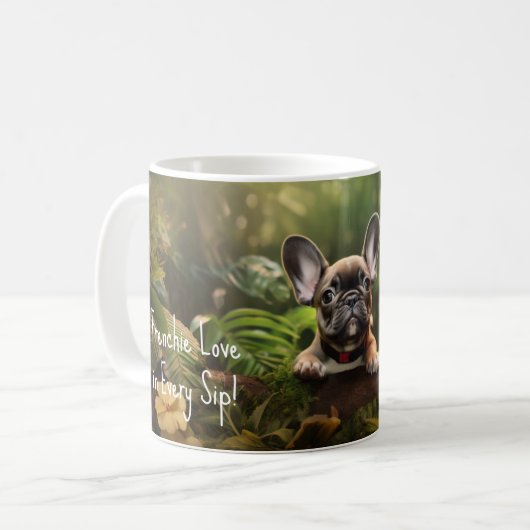 Mit benutzerdefiniertem Text 🐶 Franchie-Welpe Kaffeetasse (Vorderseite Links)