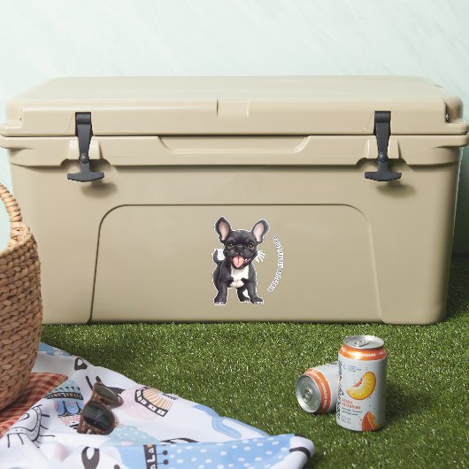 🐶 Mit benutzerdefiniertem Text, französischer Wel Aufkleber (Kühler)