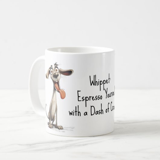 Mit benutzerdefiniertem Text 🐶 verrückte 🤪 Kaffeetasse (Vorderseite Links)