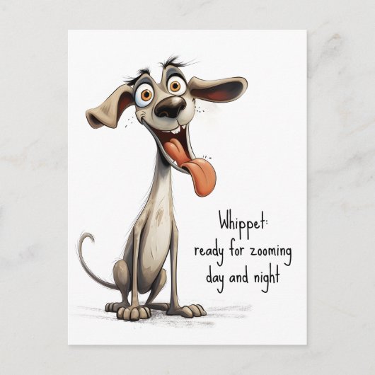 Mit benutzerdefiniertem Text 🐶 verrückte 🤪 Postkarte (Vorderseite)