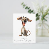 Mit benutzerdefiniertem Text 🐶 verrückte 🤪 Postkarte (Stehend Vorderseite)