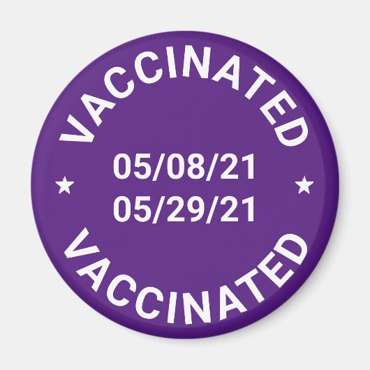 Mit benutzerdefinierten Daten und lila Text verseh Magnet (Vorne)