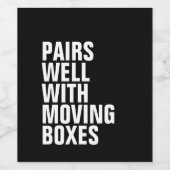 Mit bewegten Boxen und witziger Hauswärmung Weinetikett (Einzelnes Label)