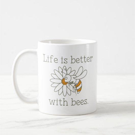 Mit Bienen ist das Leben besser Kaffeetasse (Links)