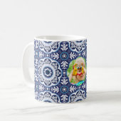 💙 🤍 mit Bild Mittelmeer Azulejos Kaffeetasse (Vorderseite Links)