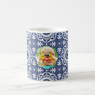 💙🤍 Mit Bild Mittelmeer-Azulejos  Kaffeetasse