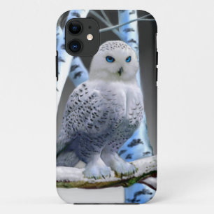 Mit blauen Augen Schneeeule iPhone 11 Hülle