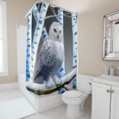 MIT BLAUEN AUGEN SCHNEEEULE DUSCHVORHANG (Beispiel)