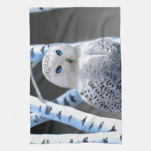 Mit blauen Augen Schneeeule Handtuch (Vertikal)