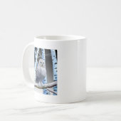 Mit blauen Augen Schneeeule Kaffeetasse (Vorderseite Links)