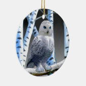 Mit blauen Augen Schneeeule Keramik Ornament (Rechts)