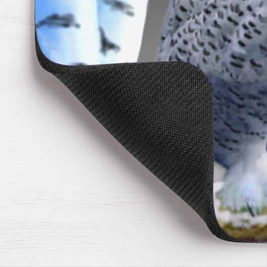 MIT BLAUEN AUGEN SCHNEEEULE MOUSEPAD (Ecke)