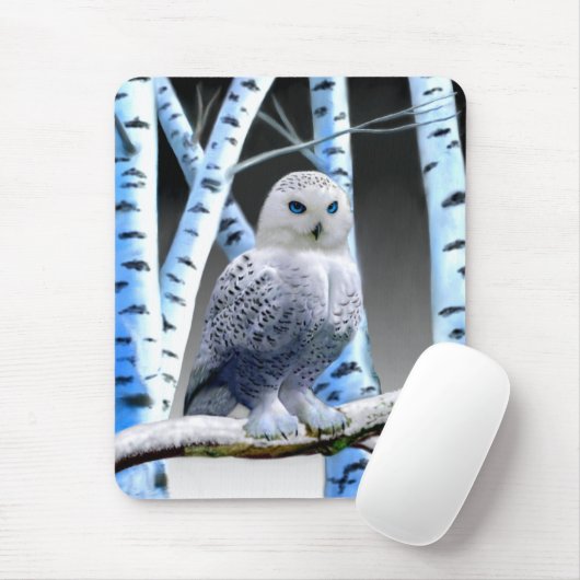 MIT BLAUEN AUGEN SCHNEEEULE MOUSEPAD (Mit Mouse)