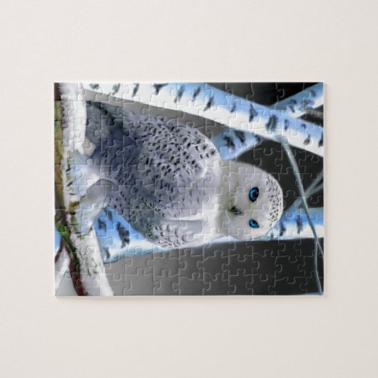 Mit blauen Augen Schneeeule Puzzle (Horizontal)