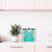 Mit Blume verzierte ärztliche Untersuchungen Thermosbecher