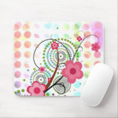 Mit Blumen auf Punkten Mousepad (Mit Mouse)