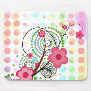 Mit Blumen auf Punkten Mousepad