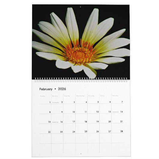 Mit Blumen auf Schwarzem Kalender (Feb 2026)