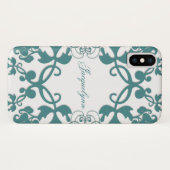 Mit Blumen blühen Sie aquamarines Case-Mate iPhone Hülle (Rückseite (Horizontal))