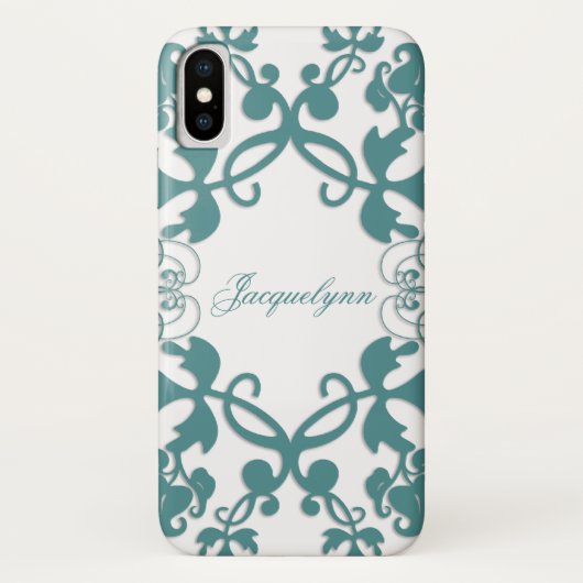 Mit Blumen blühen Sie aquamarines Case-Mate iPhone Hülle (Rückseite)