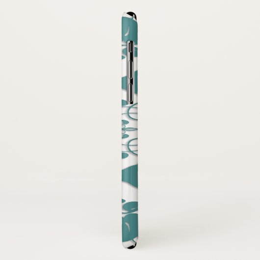 Mit Blumen blühen Sie aquamarines Case-Mate iPhone Hülle (Hinten/Links)