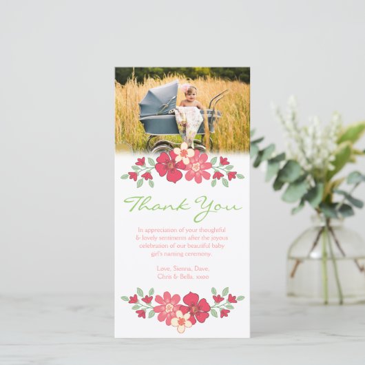 Mit Blumen danke (Stehend Vorderseite)