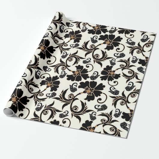 Mit Blumen Geschenkpapier (Ungerollt)